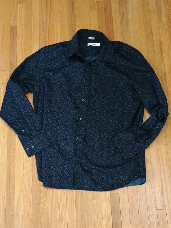Calvin Klein Other - Calvin Klein Dark Blue Patterned Long-Sleeve Dress Shirt